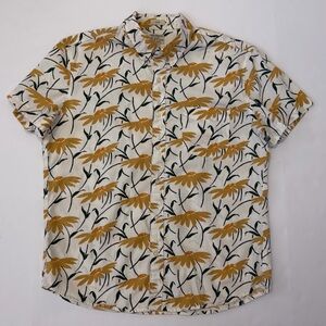 J.CREW Men's Short Sleeve Floral Button Down Slim Fit, Size Large